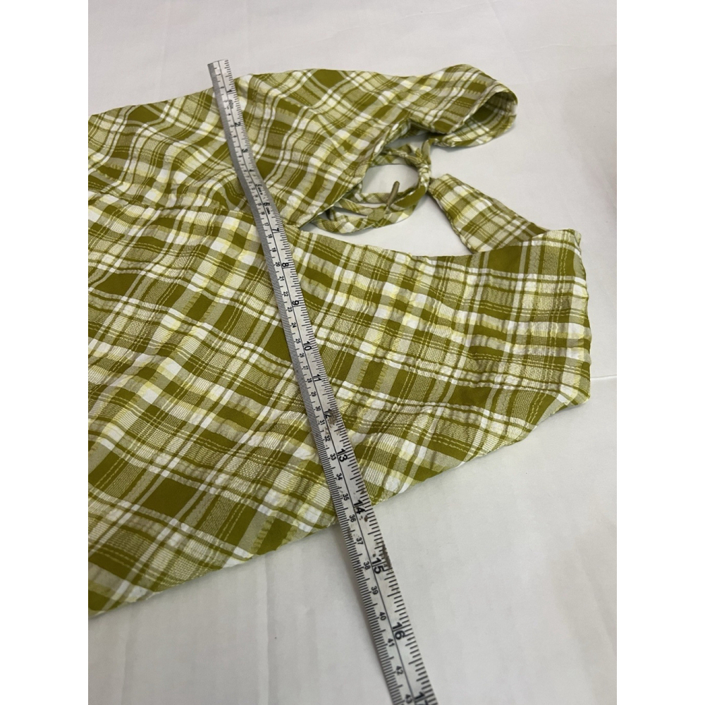 Free People Women’s Traymore Plaid Set S Green Crop Top Ruffle Skirt Festival - Picture 10 of 13